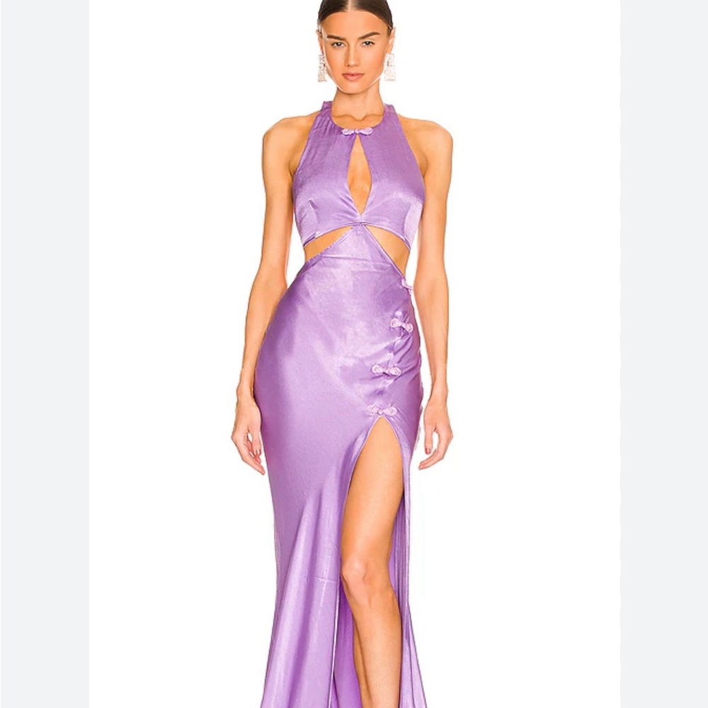 Purple Halter Sleeveless Gown for Cocktail